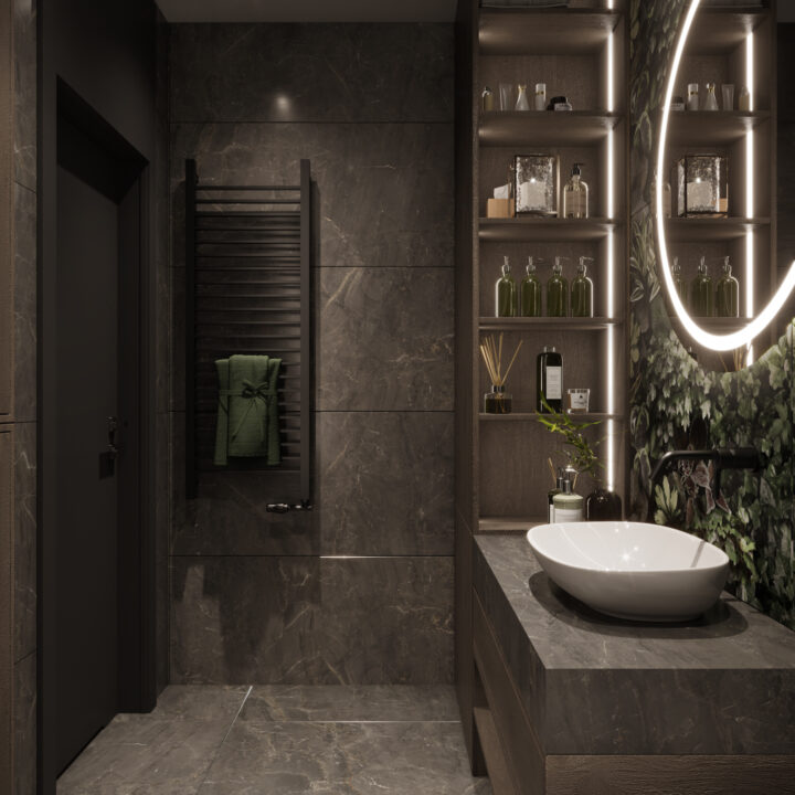 Łazienka z prysznicem i jasnymi płytkami, nowoczesna aranżacja wnętrza