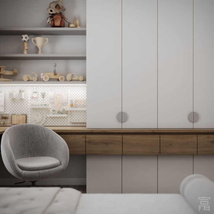 Pokój dziecięcy w mieszkaniu w Warszawie, projekt dostosowany do potrzeb rodzeństwa