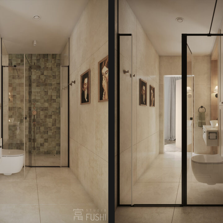 Łazienka mała - spójny projekt wnętrza domu