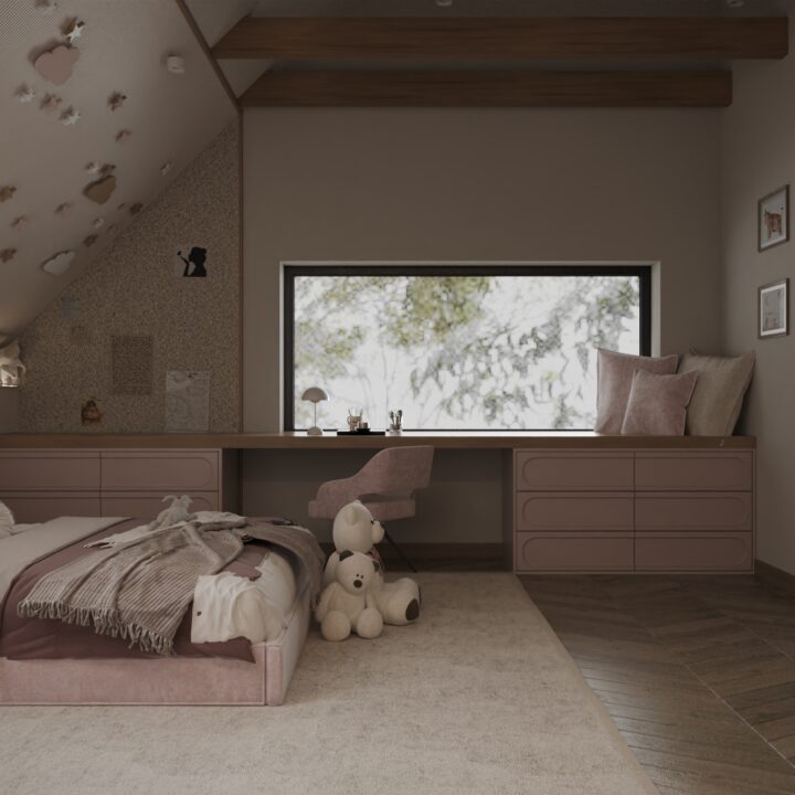 Pokój dziecięcy – projekt wnętrza domu jednorodzinnego