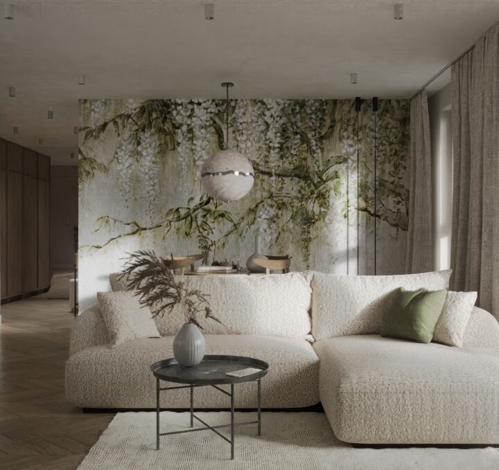 Hol wejściowy z zabudową na wymiar i jasną kolorystyką, minimalistyczna przestrzeń mieszkania w Siedlcach