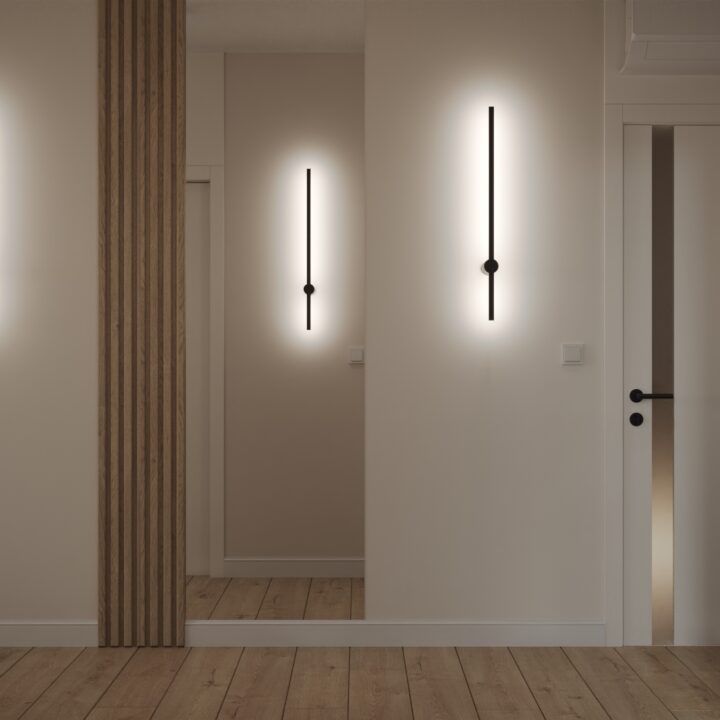 Wejście do mieszkania z funkcjonalną strefą przechowywania i spokojną estetyką