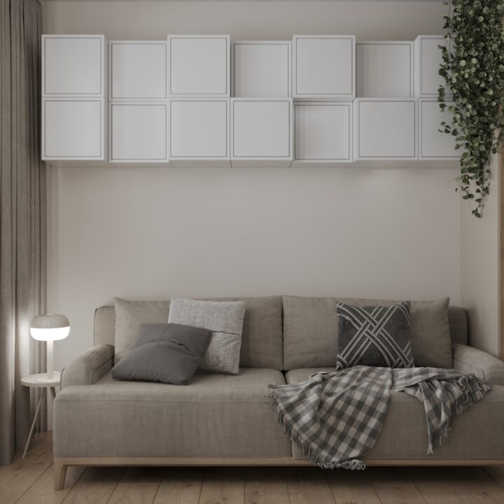 Domowe biuro w mieszkaniu w Warszawie, jasne wnętrze sprzyjające koncentracj