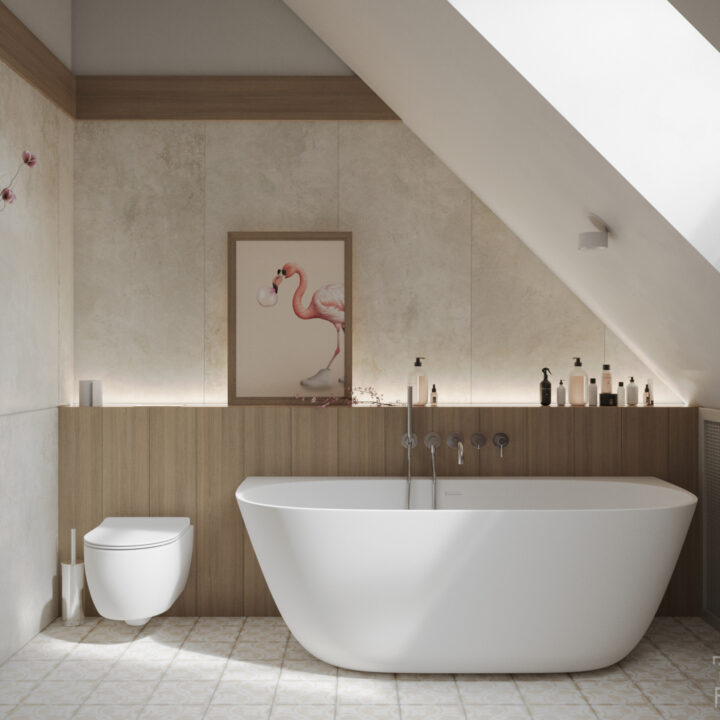 Wanna wolnostojąca – strefa relaksu w projekcie wnętrza domu