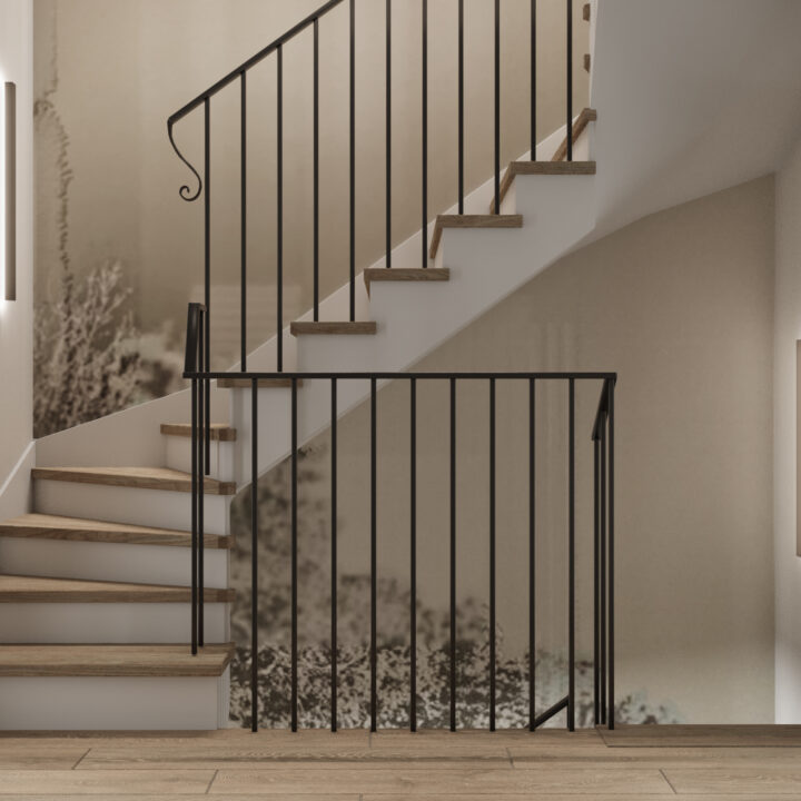 Klatka schodowa z tapetą – przestrzeń komunikacyjna segmentu