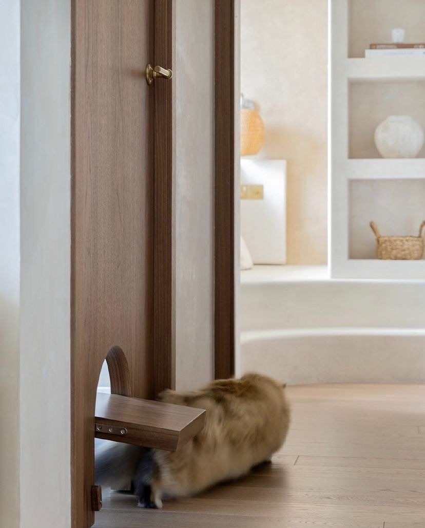 Detal stolarki drzwiowej w projekcie wnętrza domu jednorodzinnego