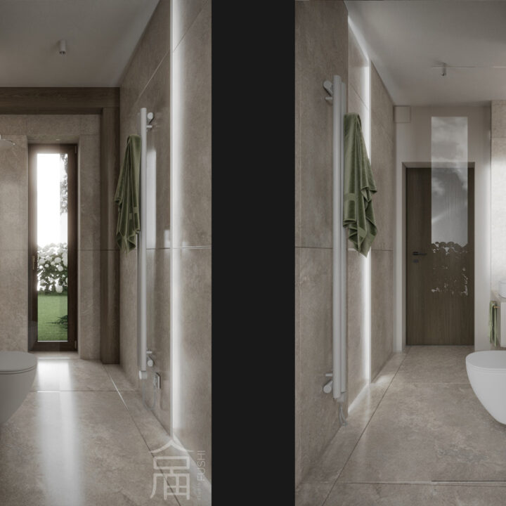 Łazienka zaprojektowana jako spójna przestrzeń funkcjonalna, bez zbędnych akcentów