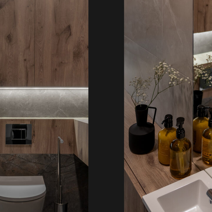 WC w mieszkaniu w Warszawie Ursus, prosta aranżacja i spokojna kolorystyka